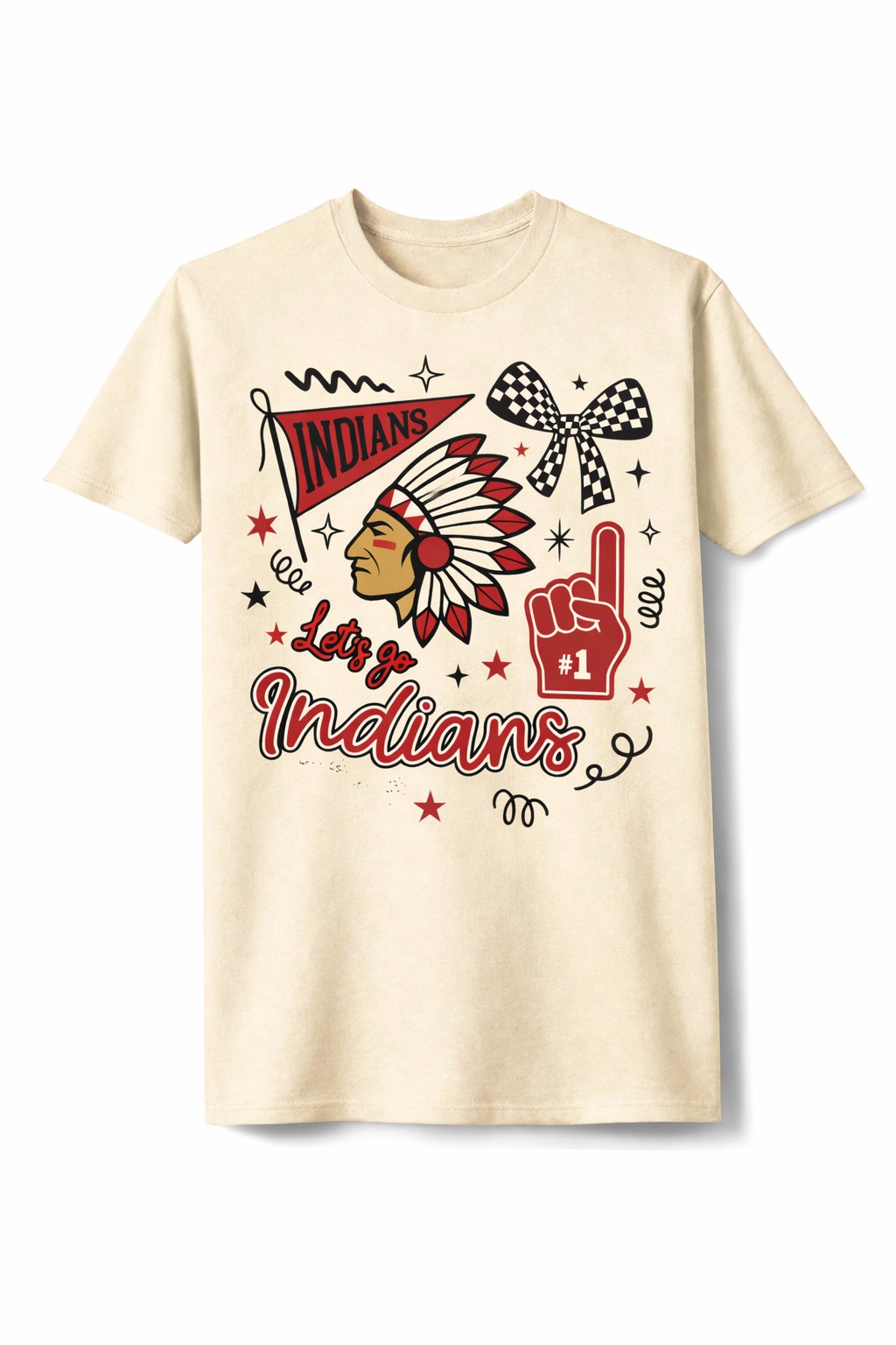 Indians School Spirit Feather Headdress Tee