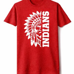Indians Half Feather Headdress School Spirit Tee