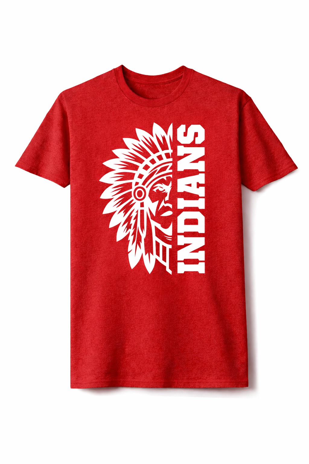 Indians Half Feather Headdress School Spirit Tee