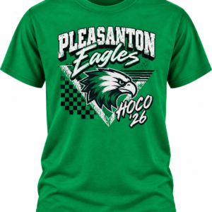 Pleasanton Eagles Checkerd & Triangle HOCO 2026 School Spirit T-Shirt